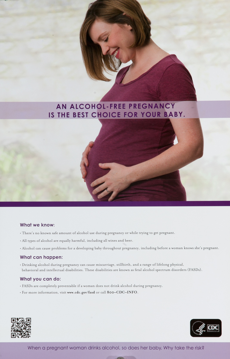 An Alcohol Free Pregnancy is the Best Choice for Your Baby, Original Centers for Disease Control and Prevention Health Poster