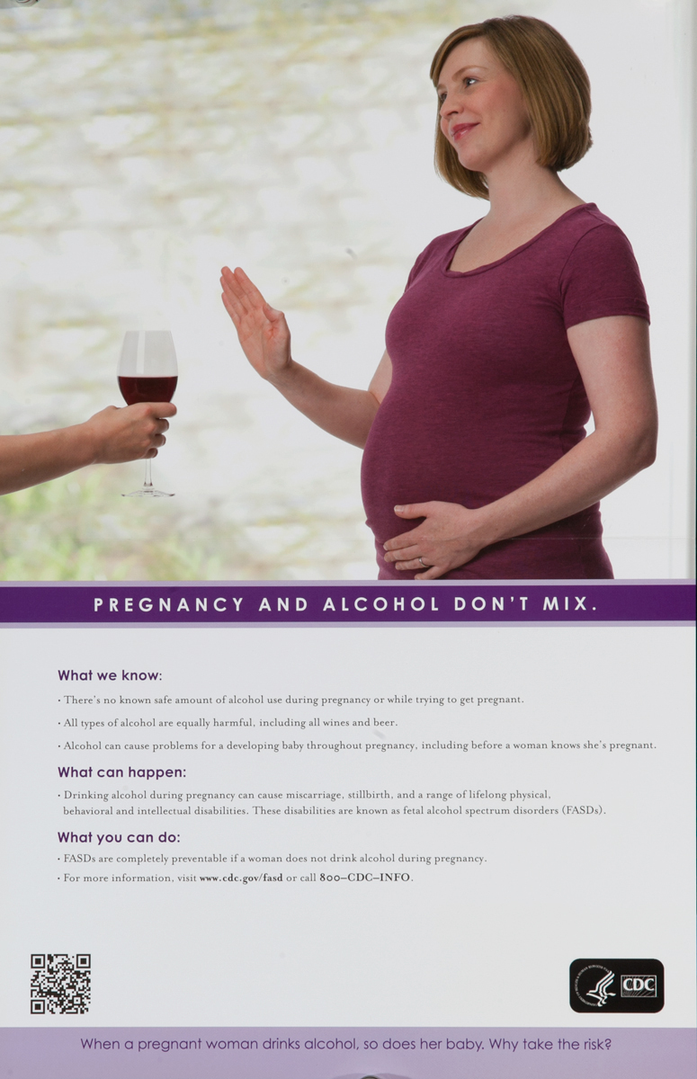 Pregnancy and Alcohol Don't Mix, Original Centers for Disease Control and Prevention Health Poster