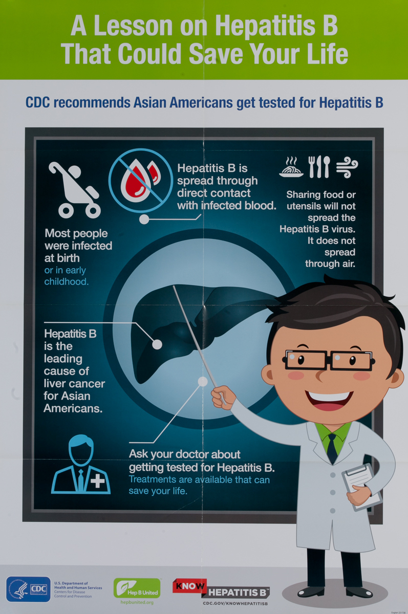 A Lesson On Hepatitis B That Could Save Your Life, Original Centers for Disease Control and Prevention Health Poster, English
