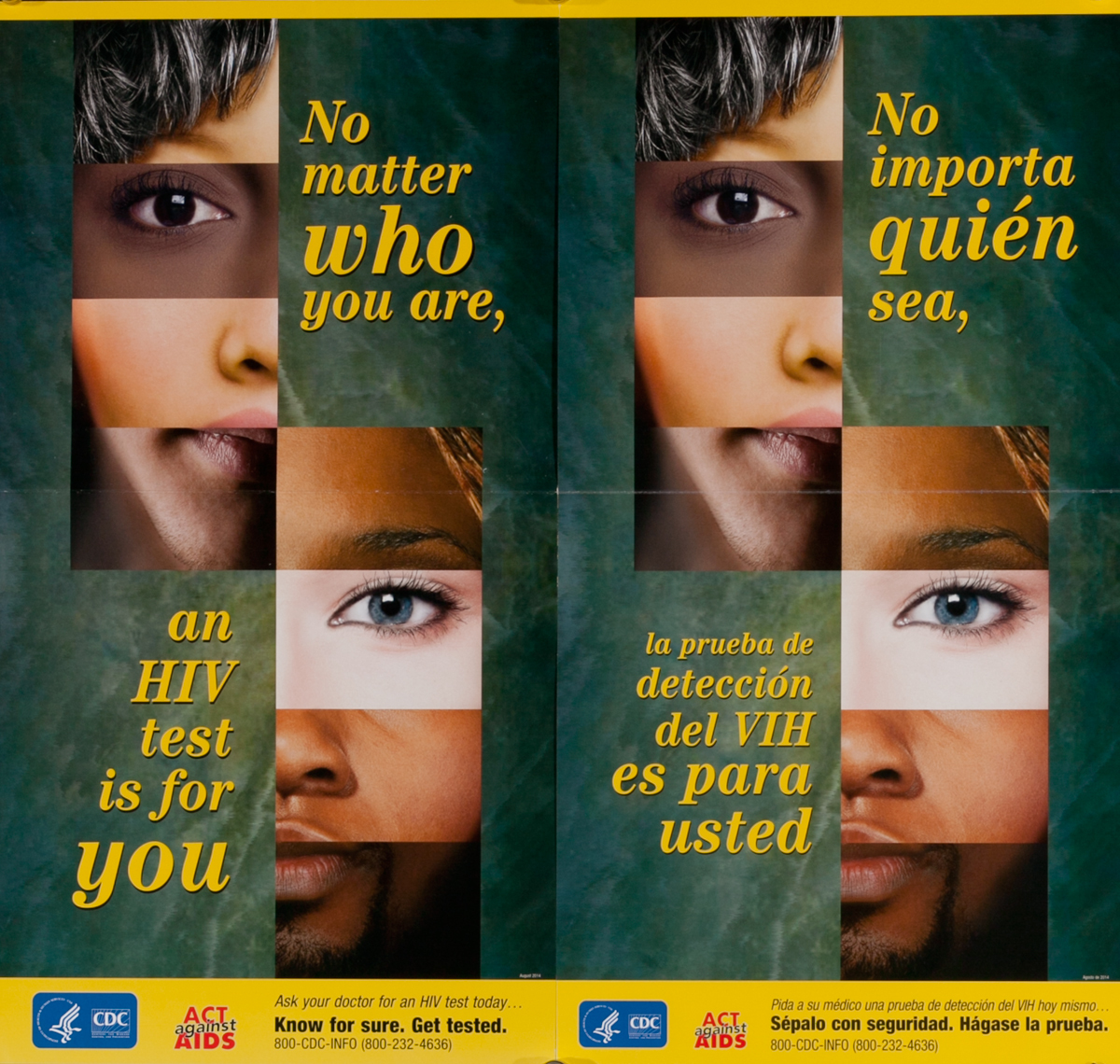 No matter who you are, an HIV test is for you, Original Centers for Disease Control and Prevention Health Poster