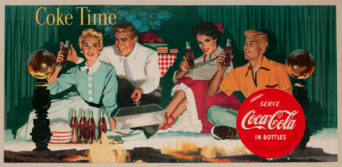 Coke Time, Serve Coca-Cola in Bottles<br>American Advertising Poster
