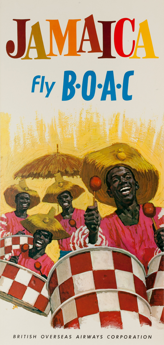 Jamaica Fly BOAC, Original British Overseas Airways Corporation Poster