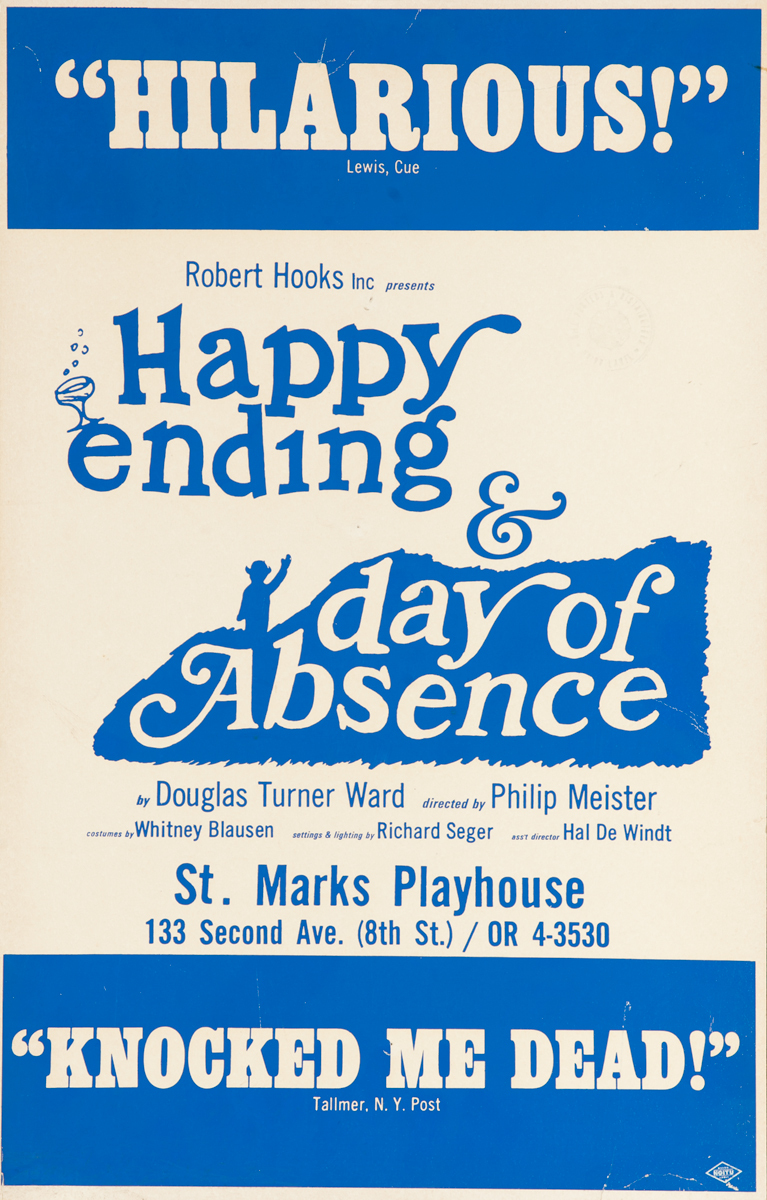 Happy Ending & Day of Absence, Original Broadway Theater Poster