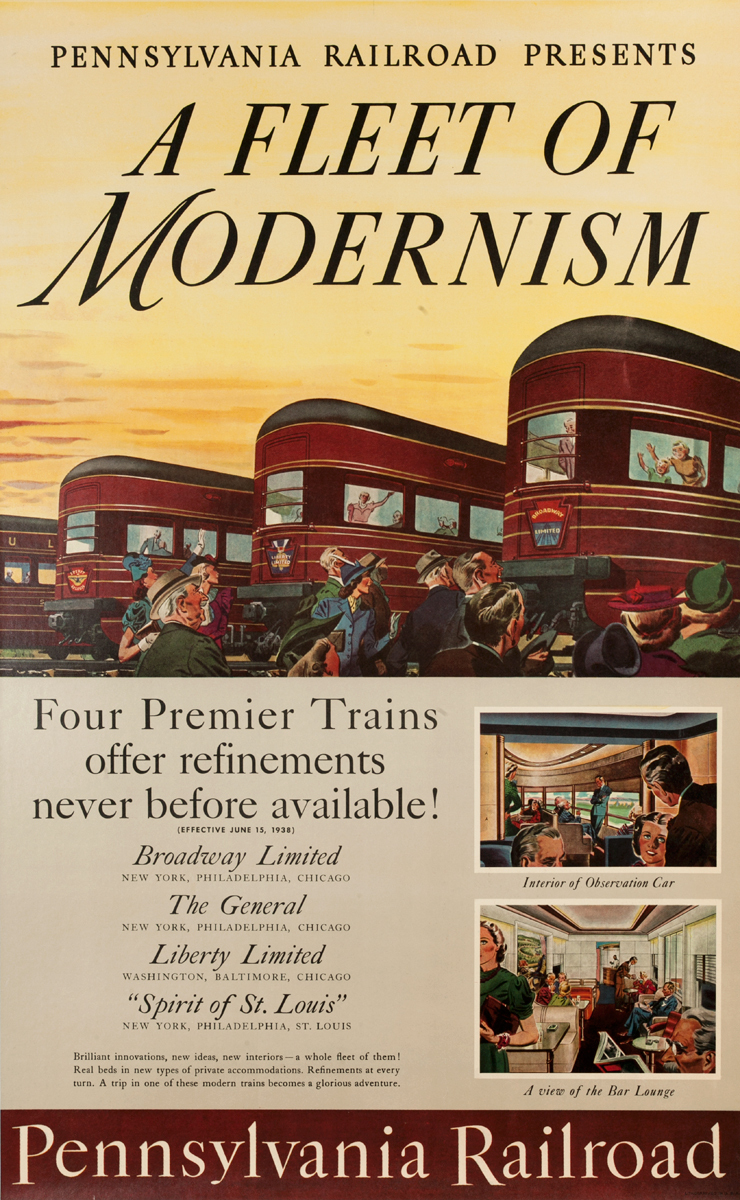 Pennsylvania Ralroad Presents A Fleet of Modernism Original Travel Poster