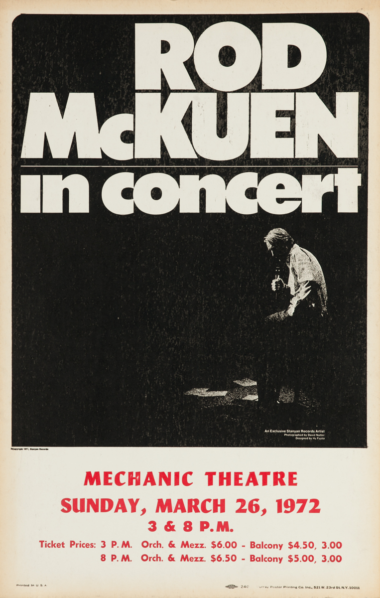 Rod McKuen in Concert, Original American Theatre Poster