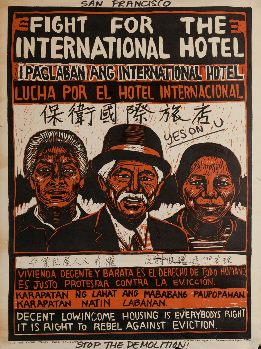 Fight for the International Hotel Original San Francisco Poster Brigade Propaganda Poster