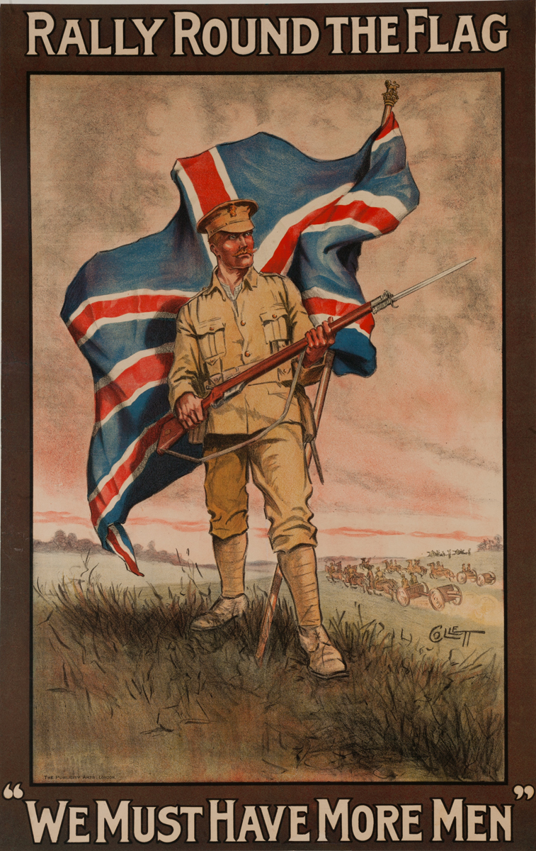 Rally Round the Flag, We Must Have More Men, Orignal British WWI poster