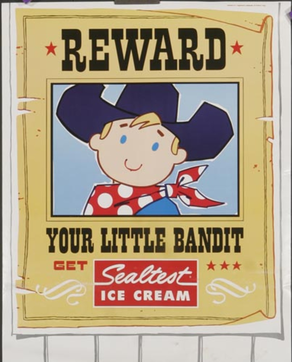 Sealtest Ice Cream Cowboy Kid Original Advertising Poster