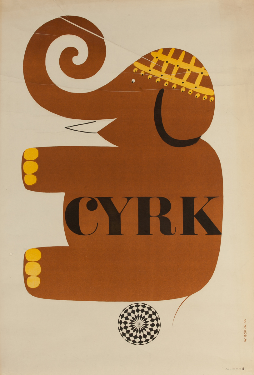 Cyrk Original Polish Circus Poster, Elephant