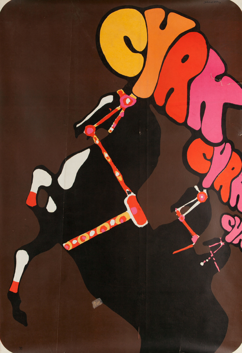 Cyrk Original Polish Circus Poster, black horse