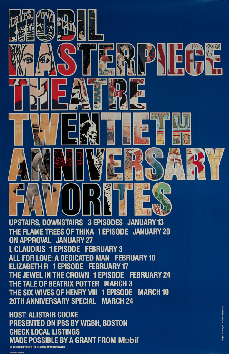 Mobil Masterpiece Theatre Twentieth Anniversary Favorites, Original Adveretising Poster