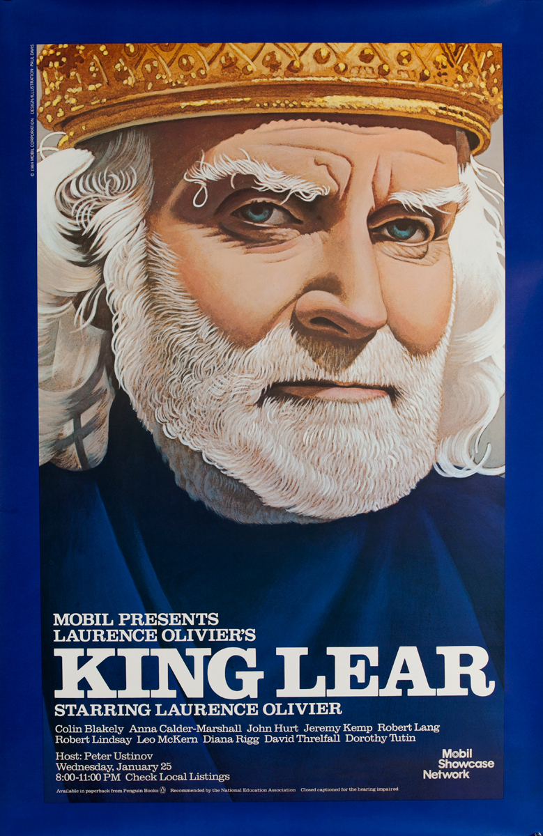 Mobil Presents Laurence Olivier's King Lear, Original Advertising Poster