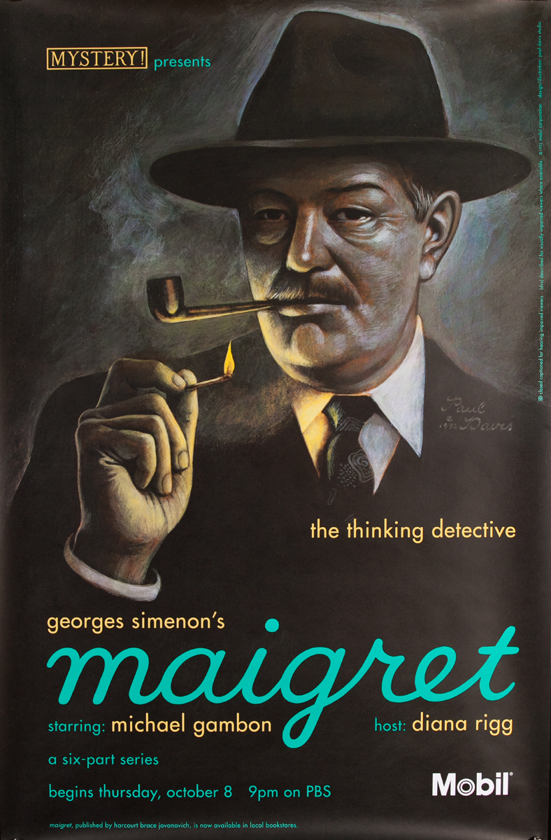 Mobil Mystery Presents - Georges Simenon's Maigret, Original Advertising Poster