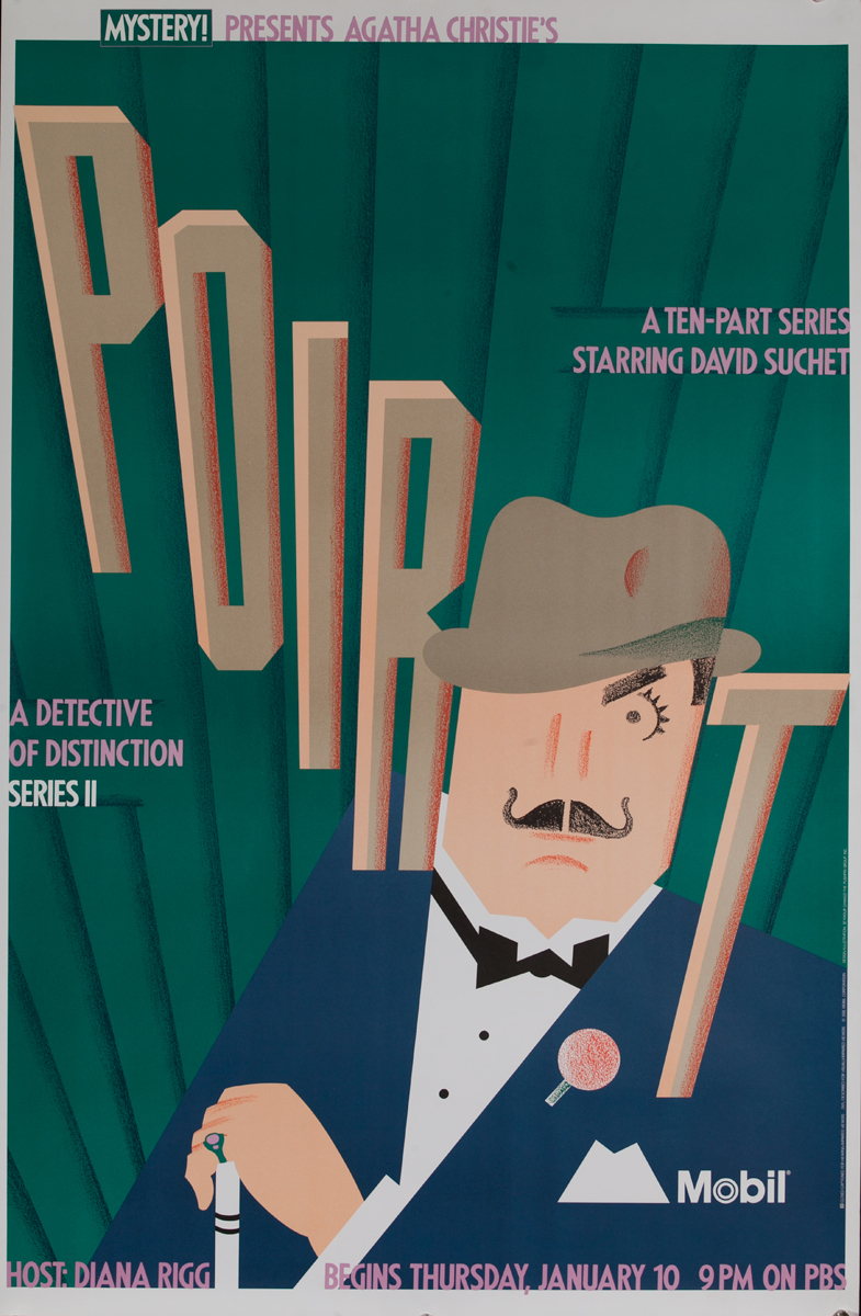 Mobil Mystery Presents - Agatha Christie's Poirot Series II, Original Advertising Poster