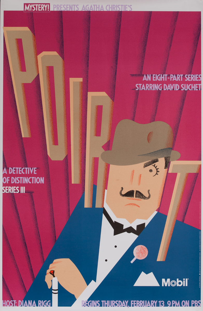 Mobil Mystery Presents - Agatha Christie's Poirot Series III, Original Advertising Poster