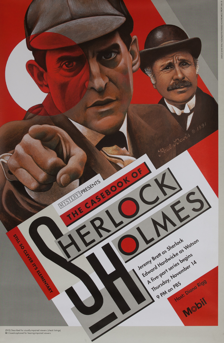 Mobil Mystery Presents - The Casebook of Sherlock Holmes, Original Advertising Poster