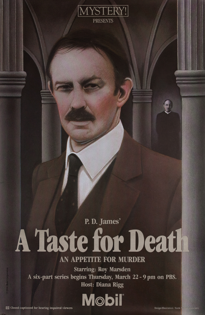 Mobil Mystery Presents - P.D. James' A Taste for Death, Original Advertising Poster
