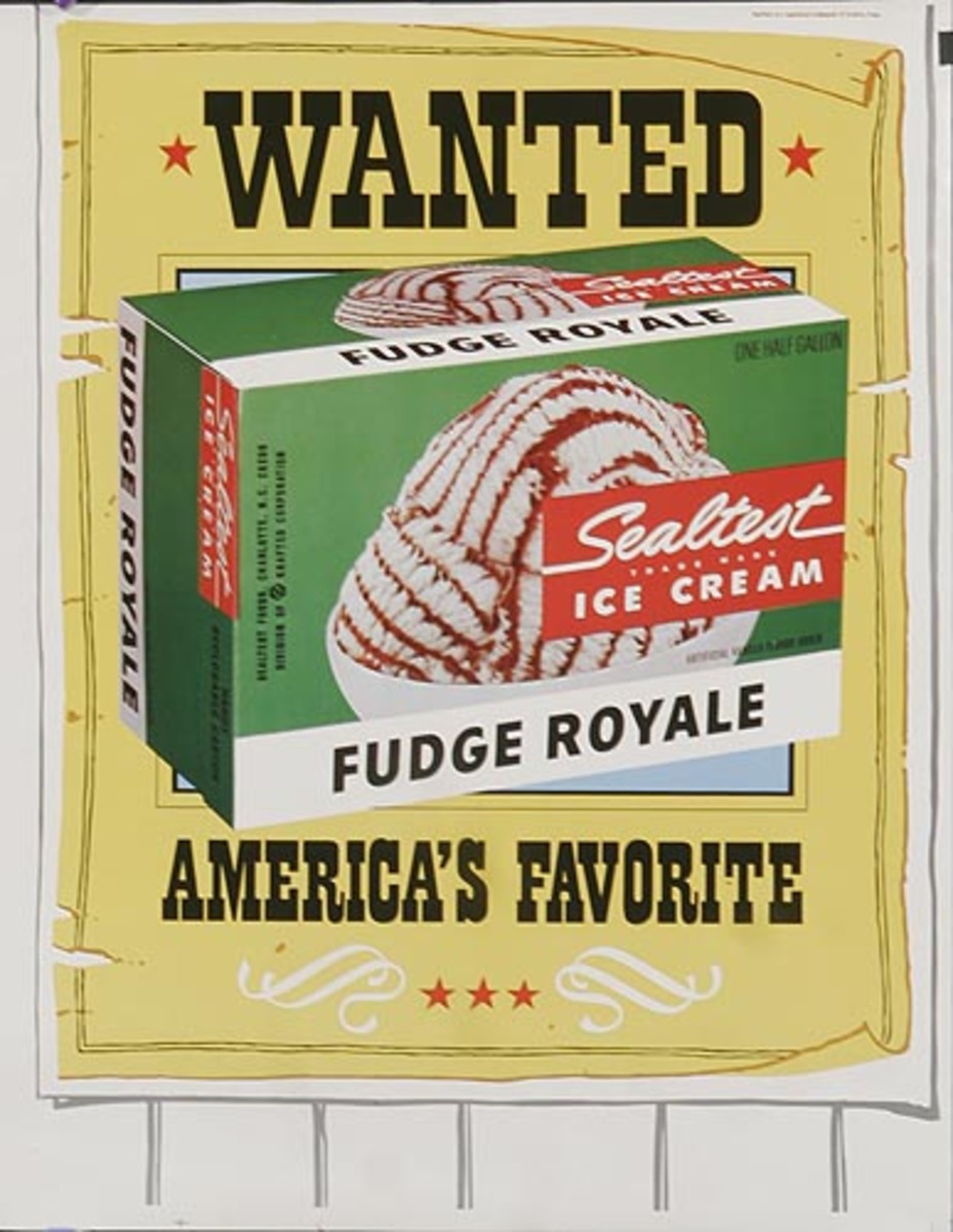 Sealtest Ice Cream Wanted Original Advertising Poster