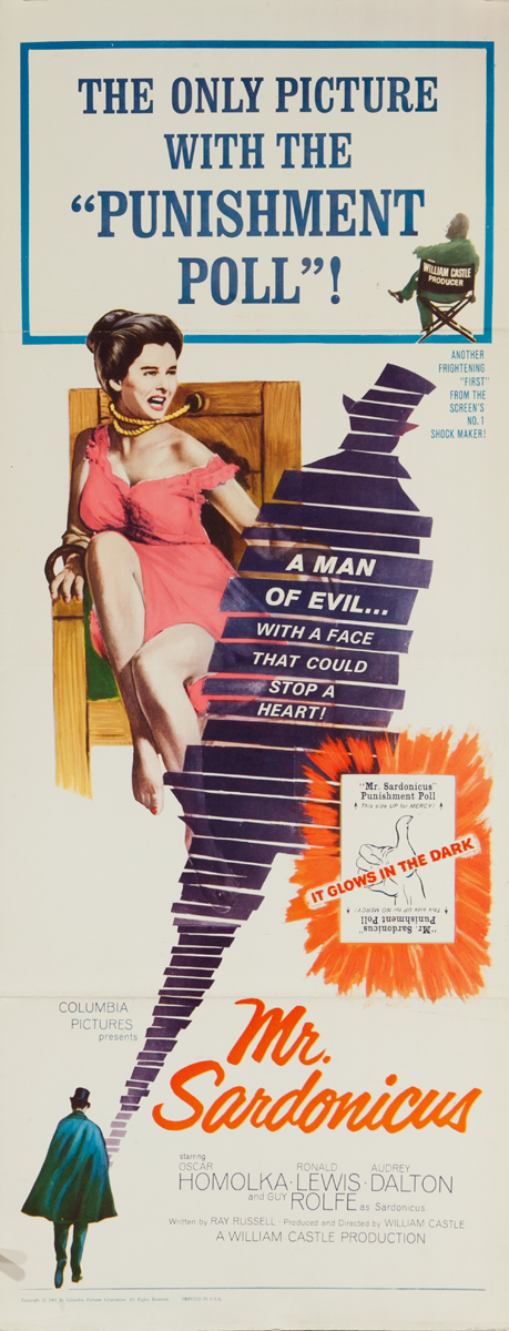 Mr. Sardonicus, Original American Insert Horror Movie Poster