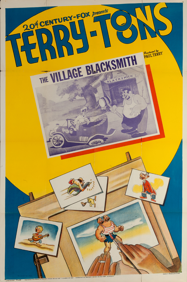 20th Century Fox Terry Toons, The Village Blacksmith Original American 1 Sheet Stock Movie Poster