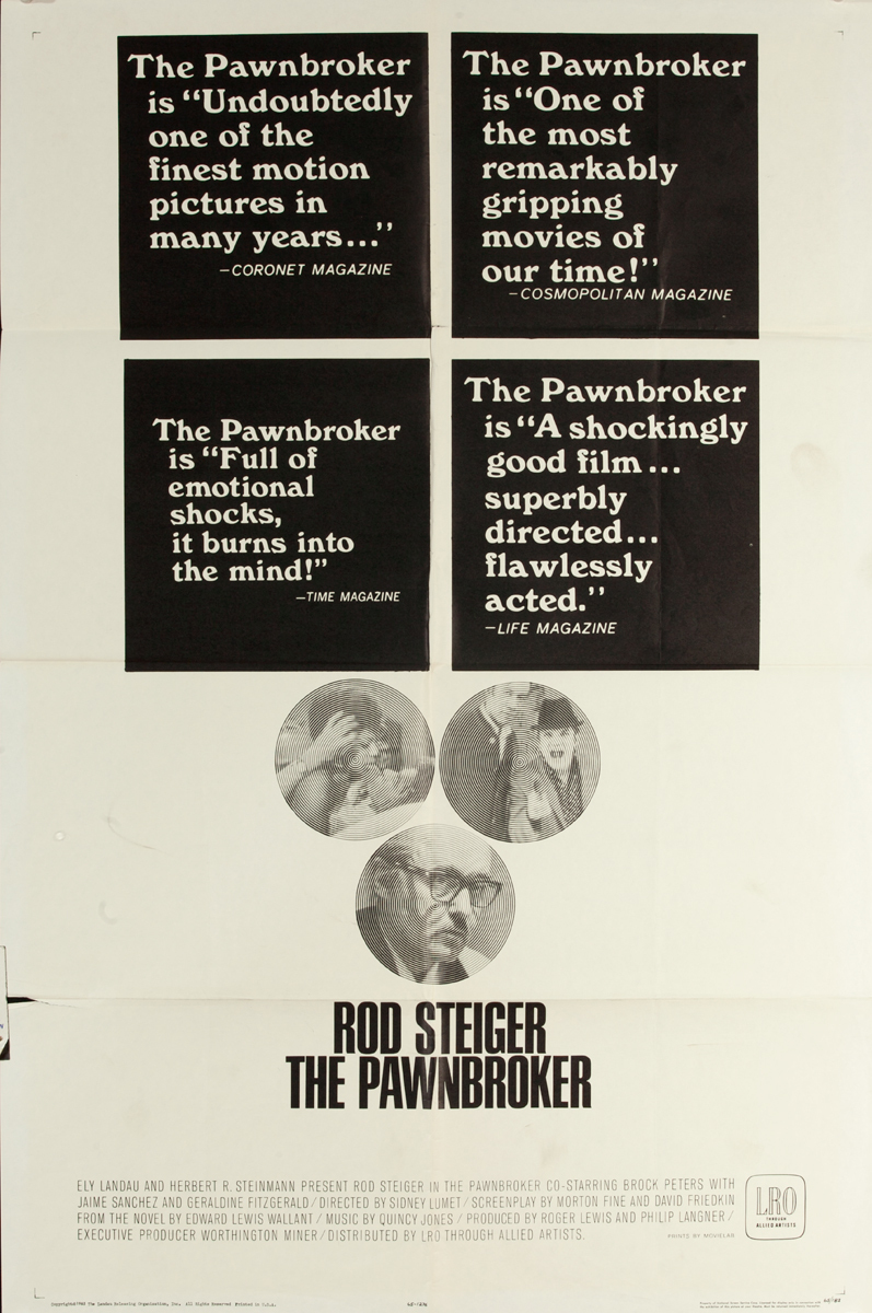 The Pawnbroker Original American 1 Sheet Movie Poster