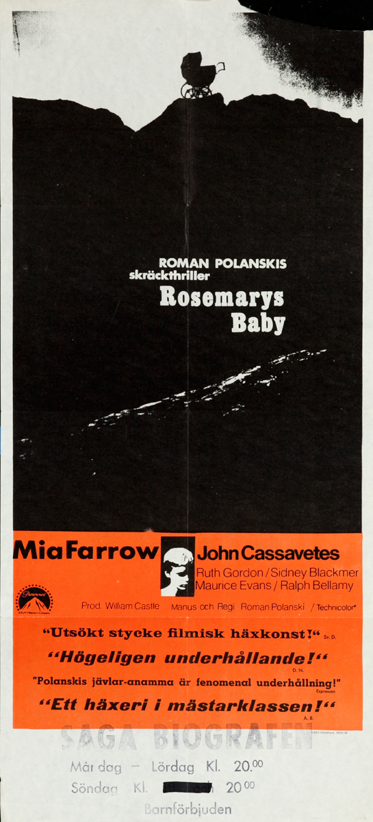 Rosemary's Baby,  Original Swedish Movie Poster
