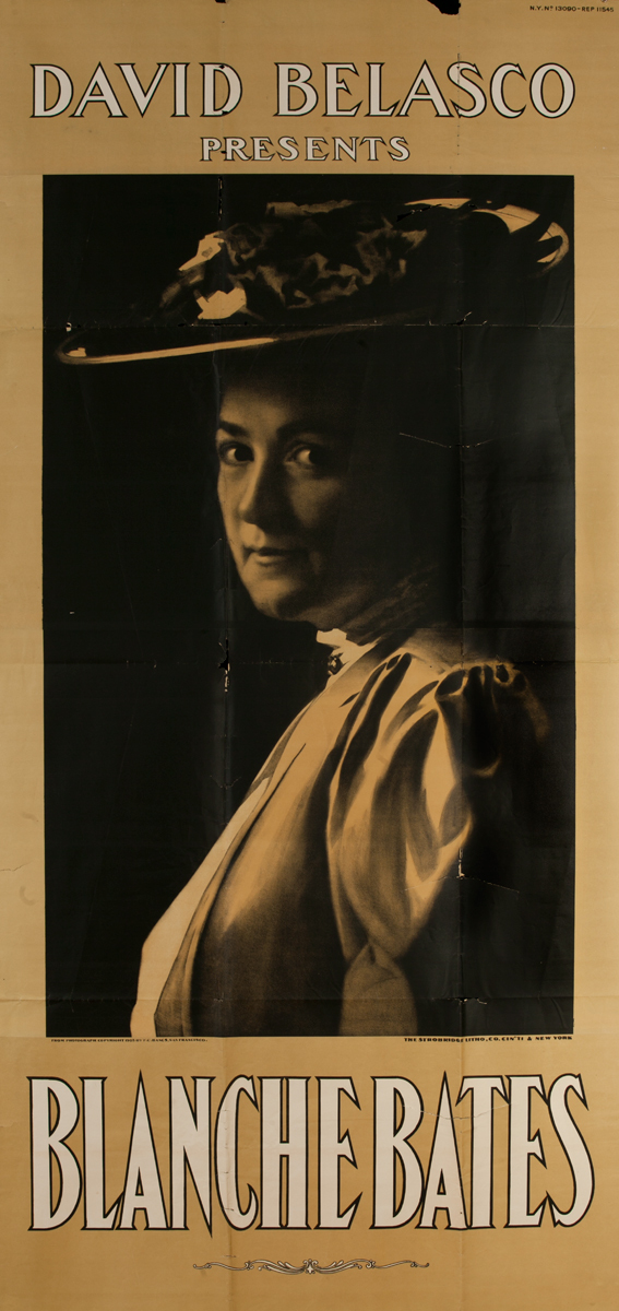 David Belasco Presents Blanch Bates, Original American Theater Poster
