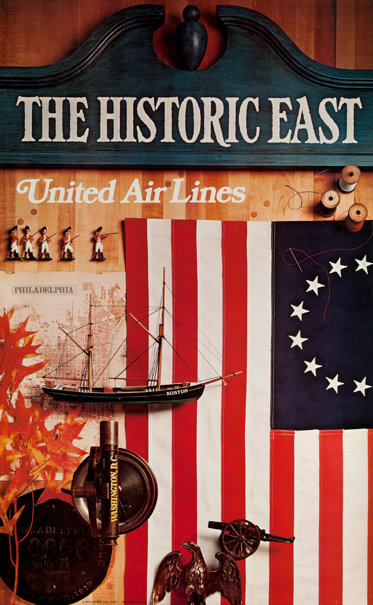 United Air Lines The Historic East Original Travel Poster