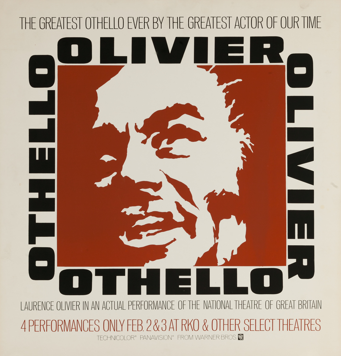 Olivier Othello, National Theatre of Great Britain, Original Movie Poster