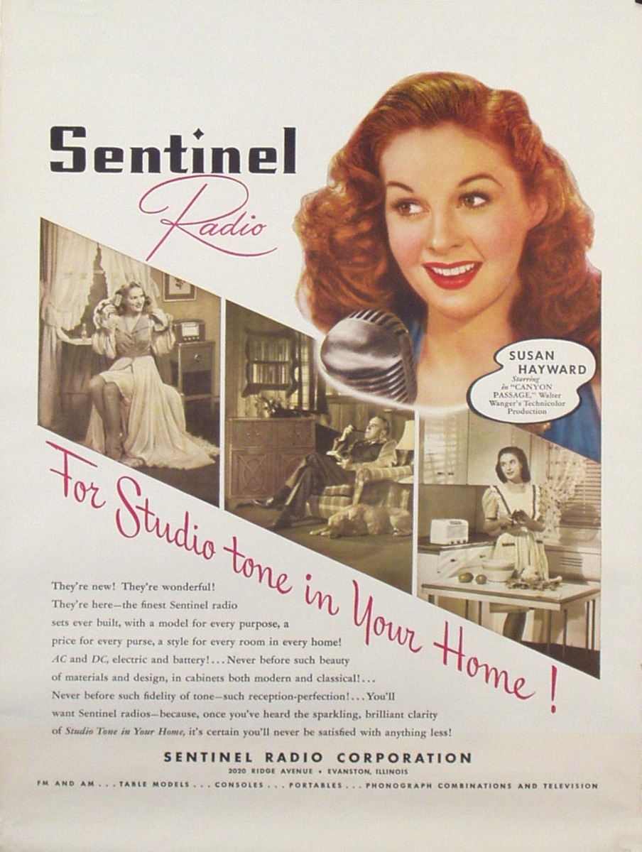 Sentinal Radio Original Advertising Poster Susan Hayward