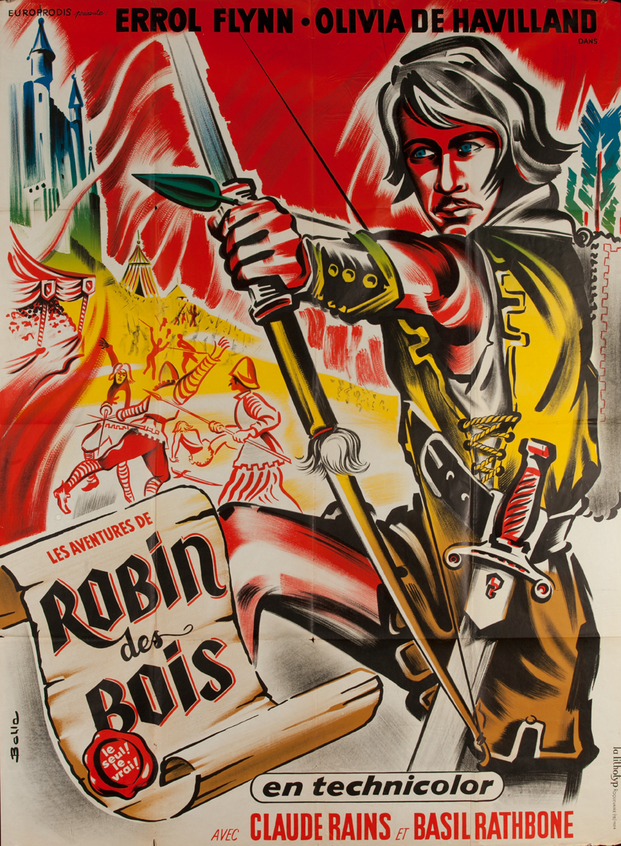 The Adventures of Robin Hood, Original French re-Release Movie Poster