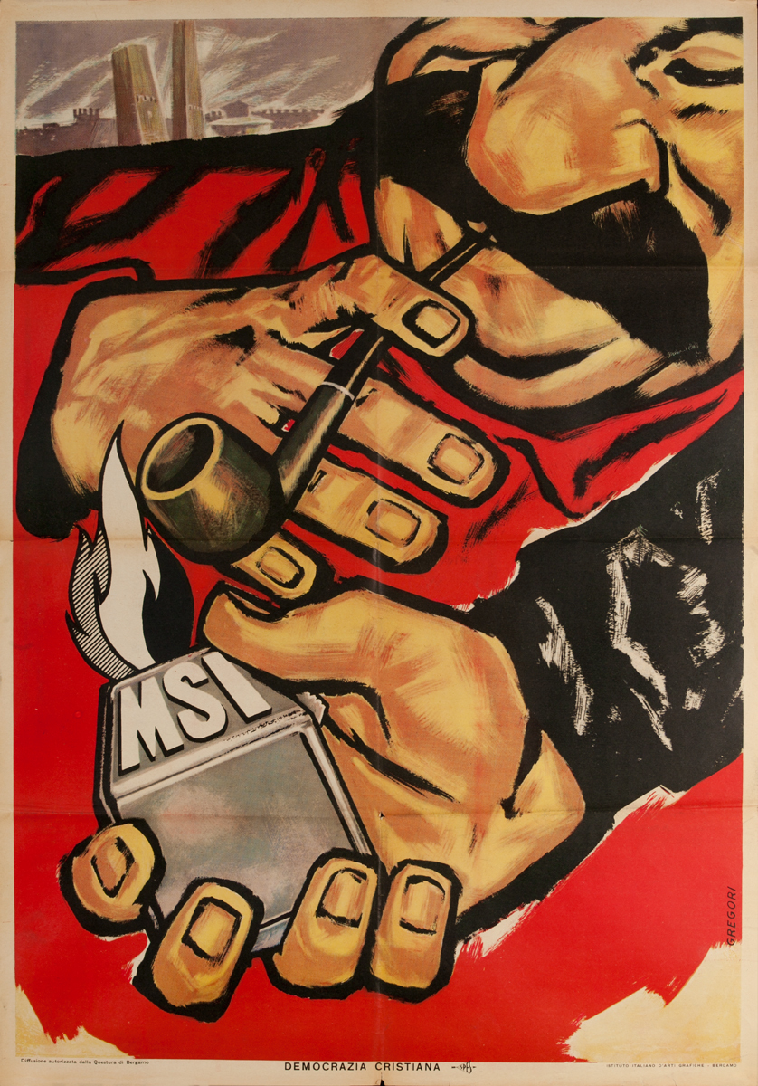 MSI, Original Christian Democratic Party, Democrazia Cristiana Italian Political Poster
