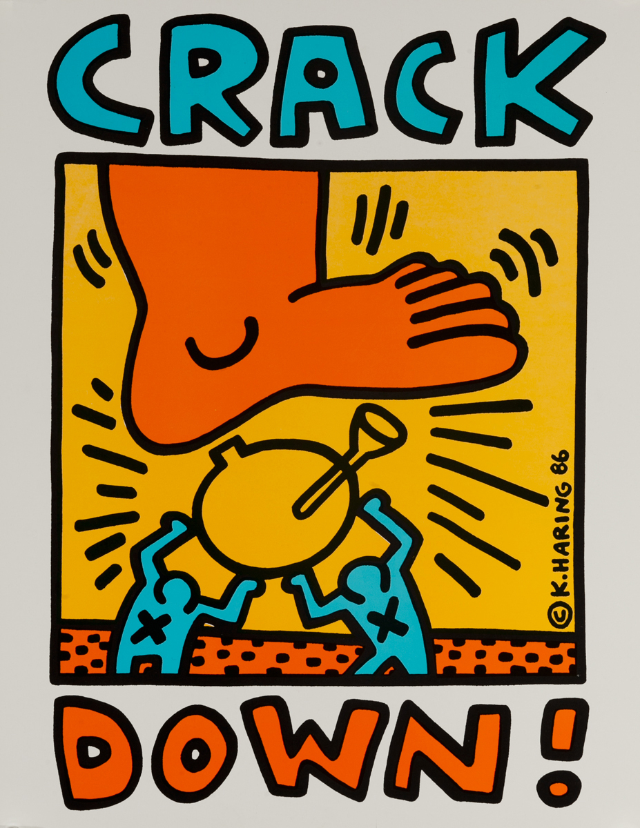 Crack Down! Original American Public Health Drug Poster