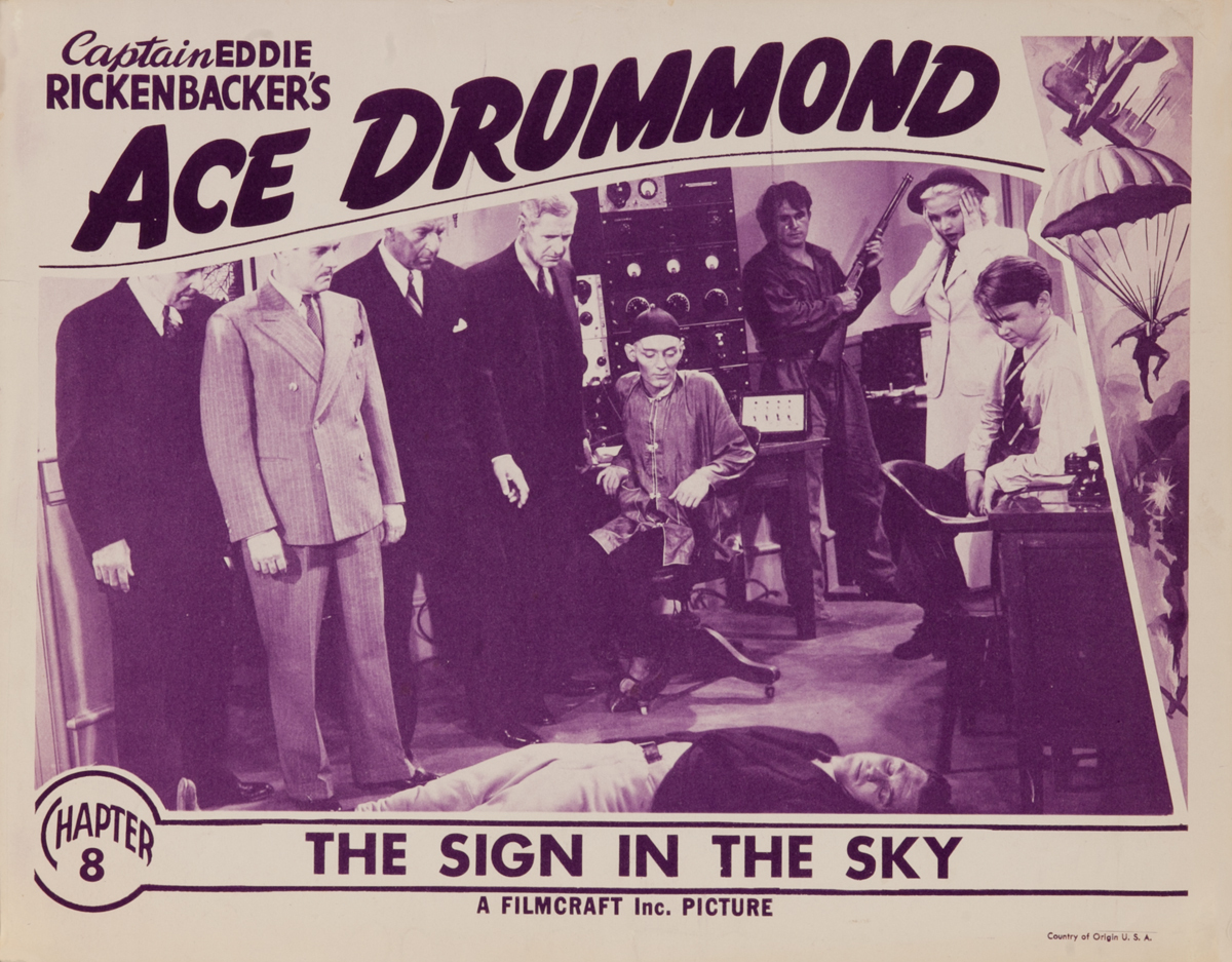 Ace Drummond Chapter 8 The SIgn in the Sky, Original Lobby Card