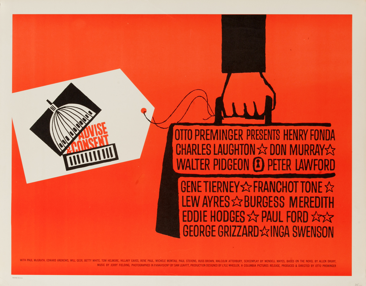 Advise & Consent (Columbia), Original American Movie Poster 