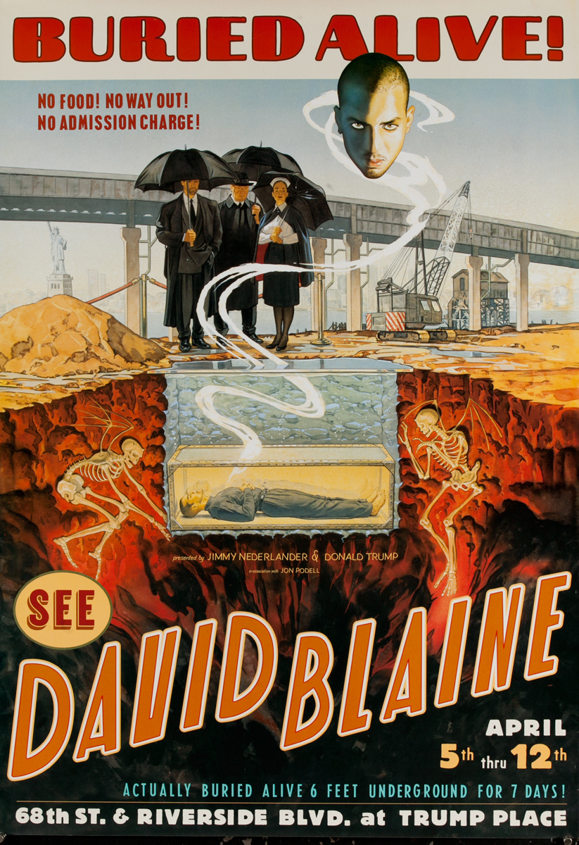 See David Blaine Burried Alive, Original American Magic Poster