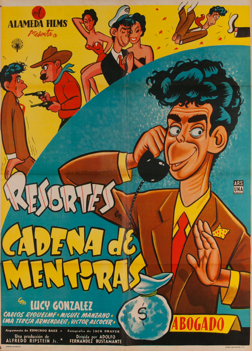 Resorts Cadena de Mentiras, (Chain of Lies) Original Mexican Movie Poster