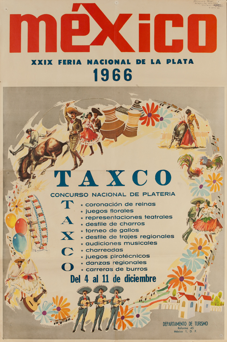 Mexico XXIX Feria Nacional de la Plate, Original Taxco Travel Poster
