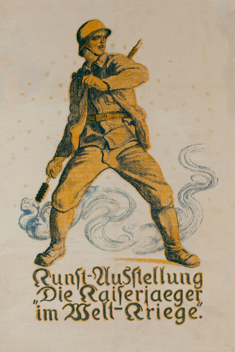 Another Soldier WIth A Hand Grenade, Original German WWI Poster