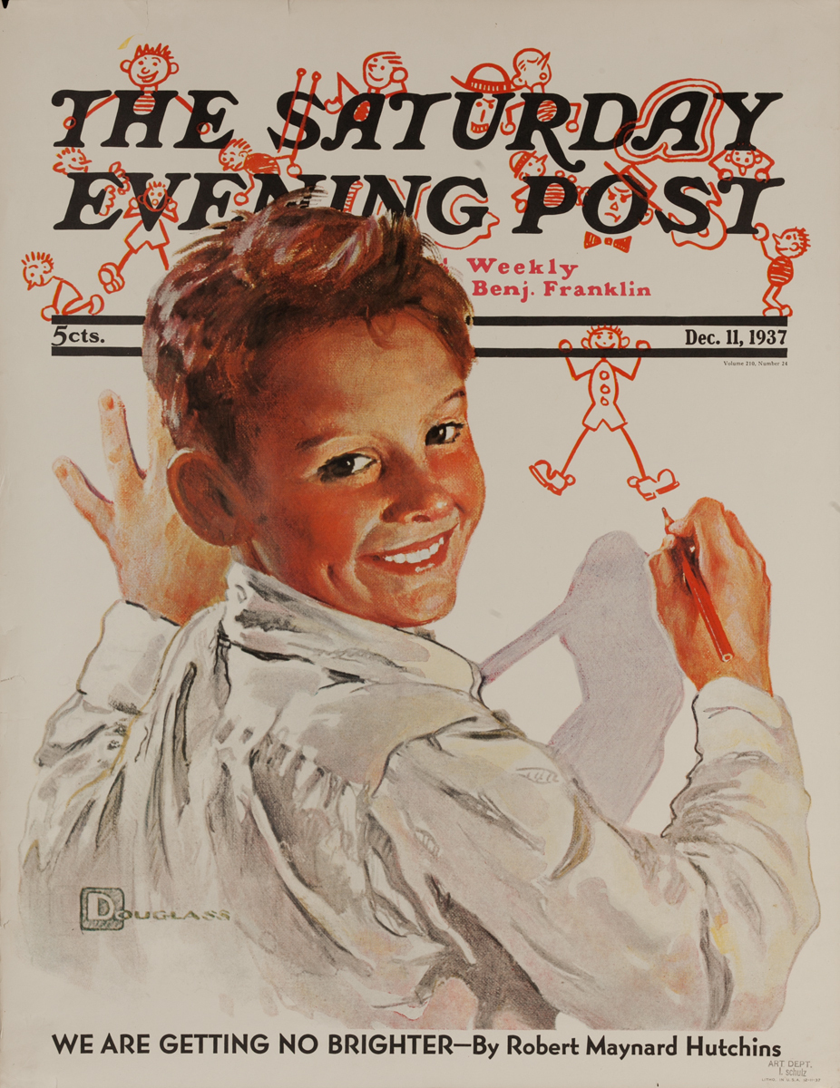 The Saturday Evening Post Dec. 11, 1937 Original Advertising Poster