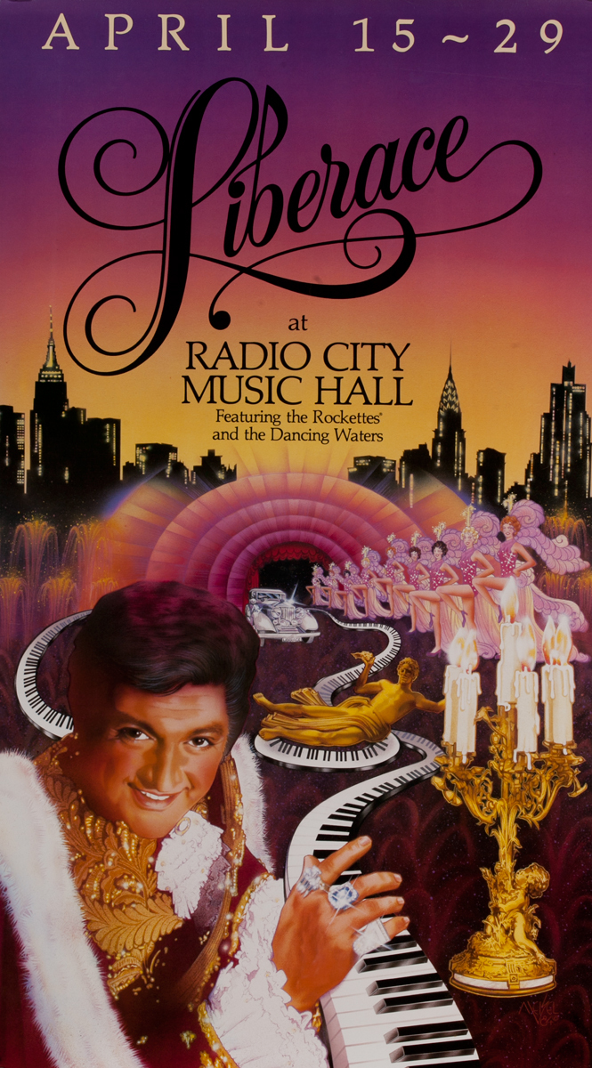 Liberace at Radio City Music Hall Concert Poster