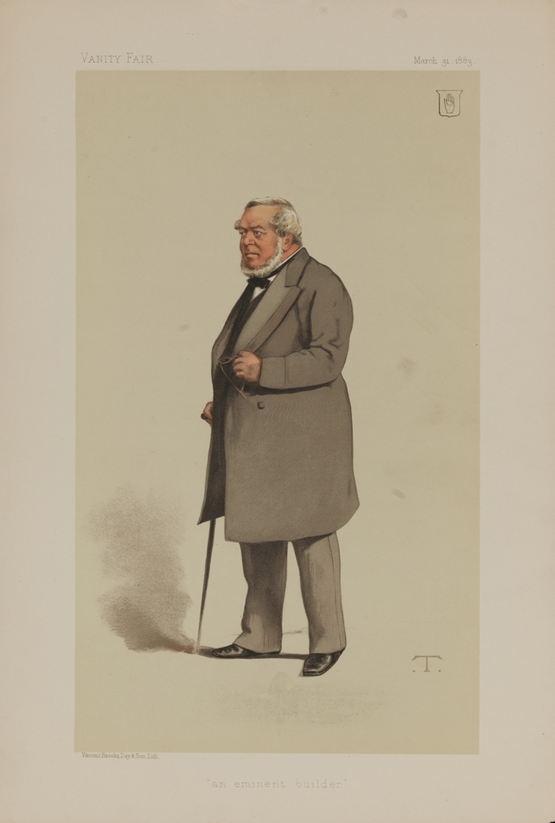 An Eminent Builder, Vanity Fair Caricature Lithograph by T, Sir Charles James Freake Bt 