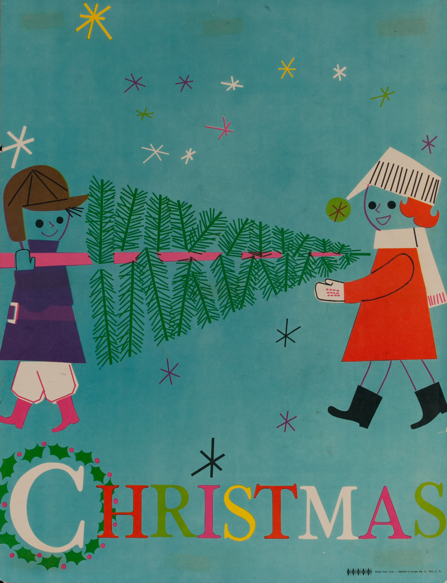 Christmas Tree, Color Print Holiday Poster Series, School Print