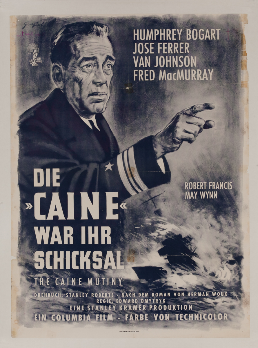 Die Caine War Ihr Schicksal German Release Movie Poster, The Caine Mutiny
