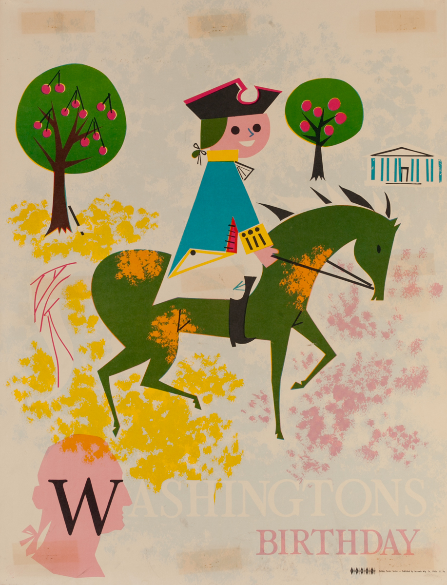 Washington's Birthday, Color Print Holiday Poster Series, School Print