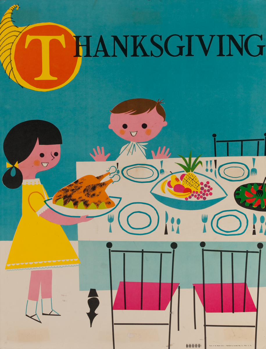 Thanksgiving, Color Print Holiday Poster Series, School Print