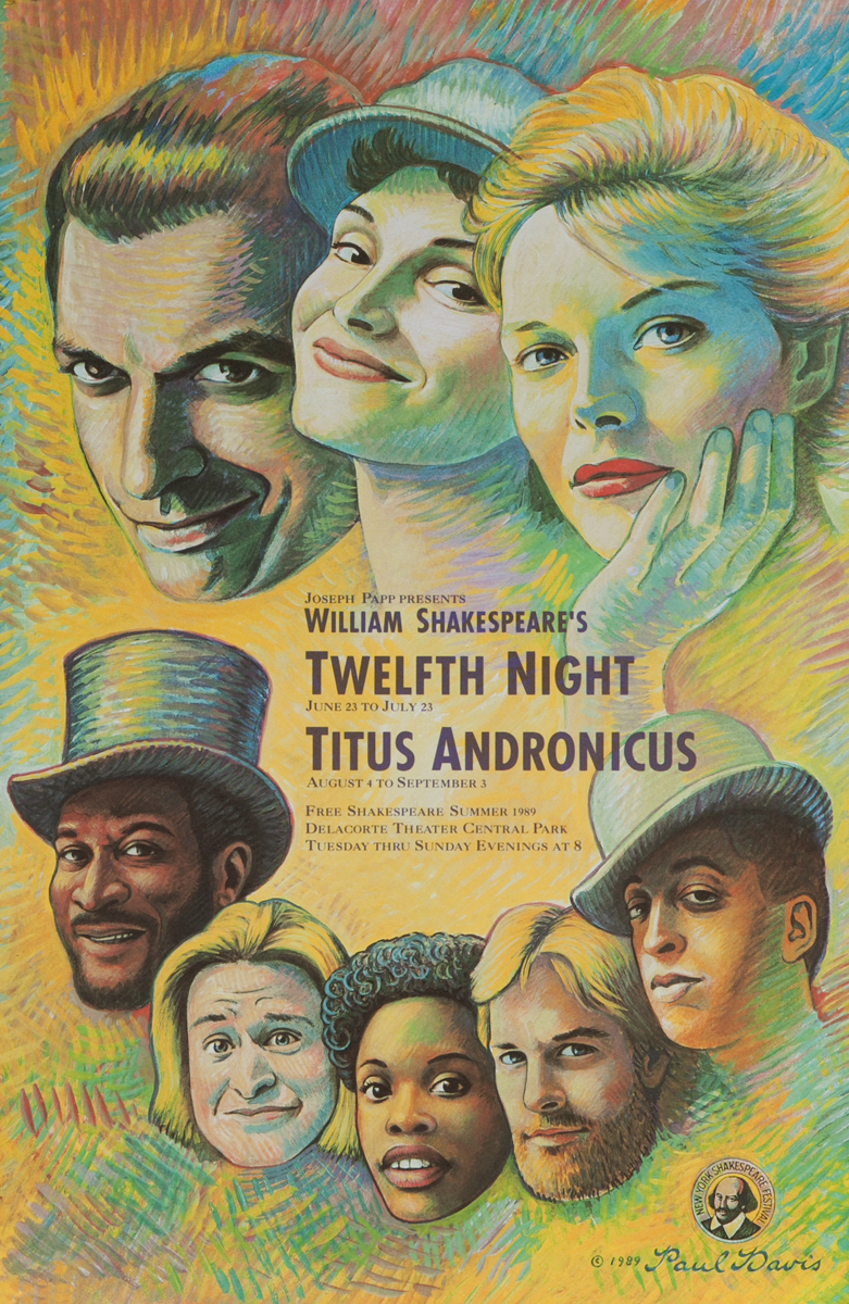 The Twelfth Night and Titus Andronicus, Joseph Papp Presents William Shakespeare, Delacorte Theater Central Park 