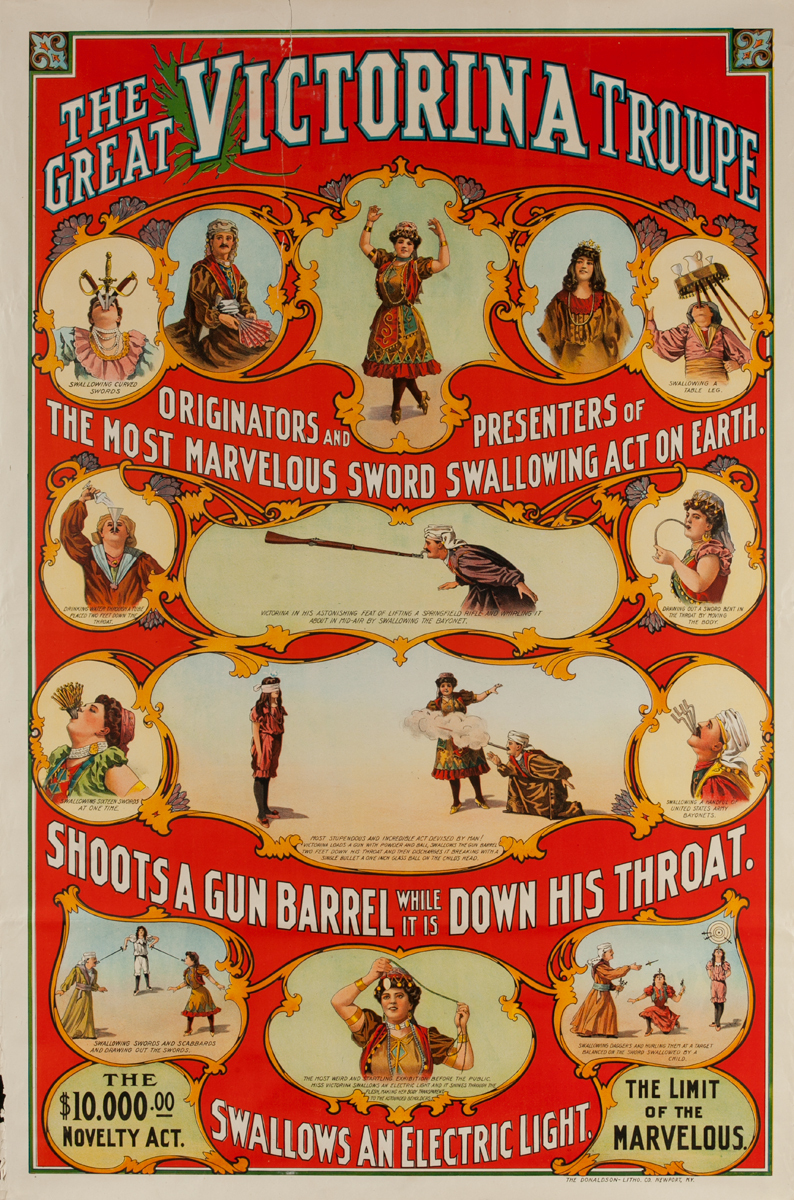 The Great Victorina Troupe Turn of the Century Show Poster