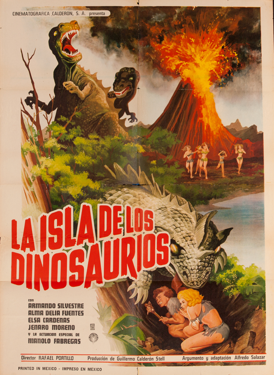 La Isla de Los Dinosaurios, Mexican Movie Poster, Dinosaur Island