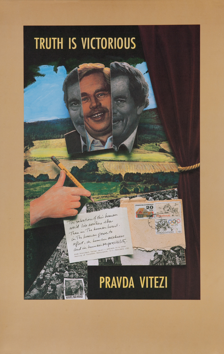 Truth is Victorious Pravda Vitezi Political Poster